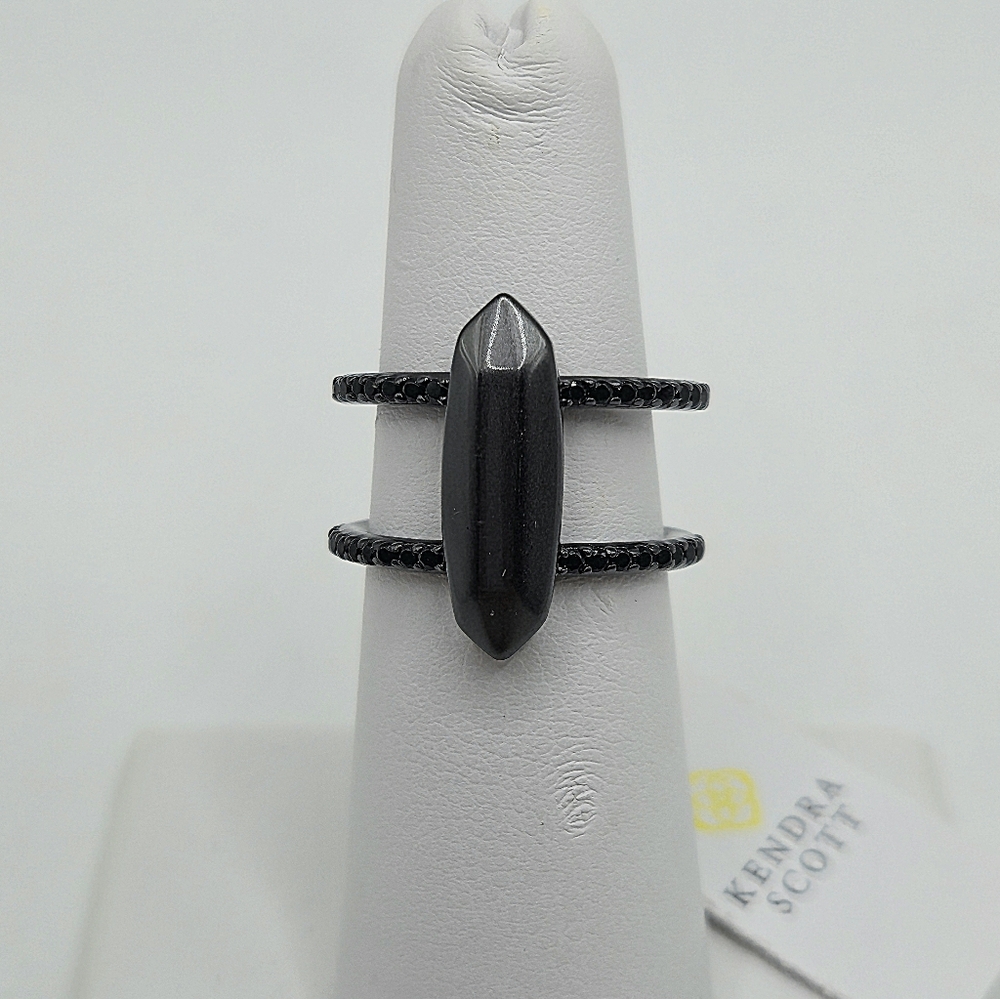 Kendra Scott Gunmetal Abra Ring Sz 6